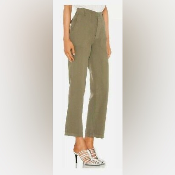 NWT RE/DONE 50s Military High Rise Olive Green Trouser Pants Size 28 - Picture 4 of 11